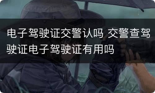 电子驾驶证交警认吗 交警查驾驶证电子驾驶证有用吗