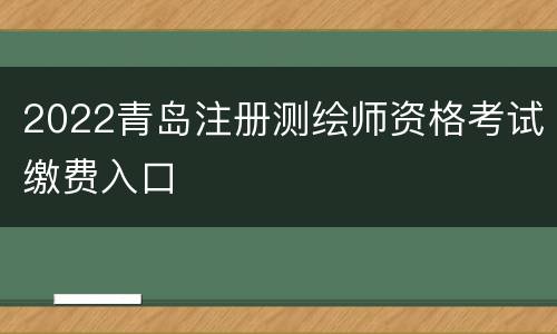 2022青岛注册测绘师资格考试缴费入口