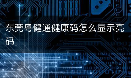 东莞粤健通健康码怎么显示亮码
