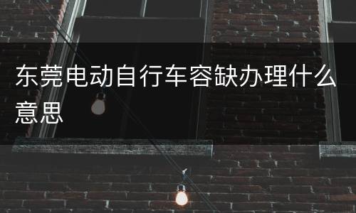 东莞电动自行车容缺办理什么意思