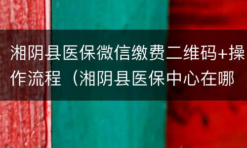 湘阴县医保微信缴费二维码+操作流程（湘阴县医保中心在哪里）