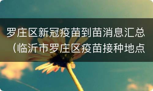 罗庄区新冠疫苗到苗消息汇总（临沂市罗庄区疫苗接种地点及电话）