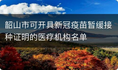 韶山市可开具新冠疫苗暂缓接种证明的医疗机构名单