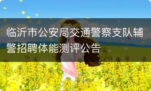 临沂市公安局交通警察支队辅警招聘体能测评公告