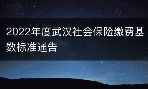 2022年度武汉社会保险缴费基数标准通告