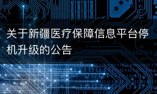 关于新疆医疗保障信息平台停机升级的公告