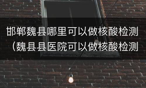 邯郸魏县哪里可以做核酸检测（魏县县医院可以做核酸检测吗）