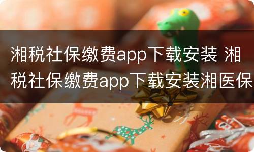 湘税社保缴费app下载安装 湘税社保缴费app下载安装湘医保