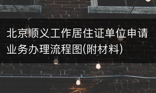 北京顺义工作居住证单位申请业务办理流程图(附材料)
