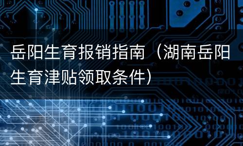 岳阳生育报销指南（湖南岳阳生育津贴领取条件）
