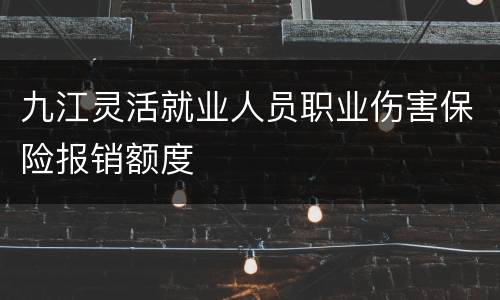 九江灵活就业人员职业伤害保险报销额度