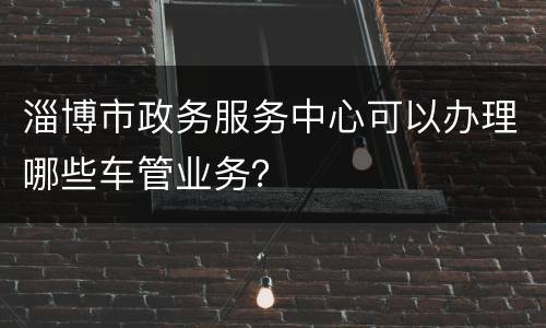 淄博市政务服务中心可以办理哪些车管业务？