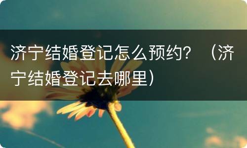 济宁结婚登记怎么预约？（济宁结婚登记去哪里）