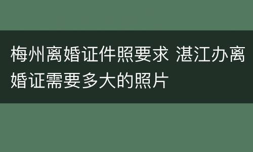 梅州离婚证件照要求 湛江办离婚证需要多大的照片