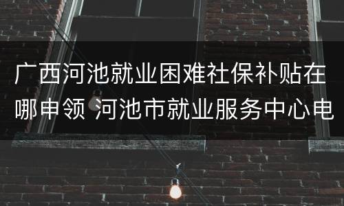 广西河池就业困难社保补贴在哪申领 河池市就业服务中心电话