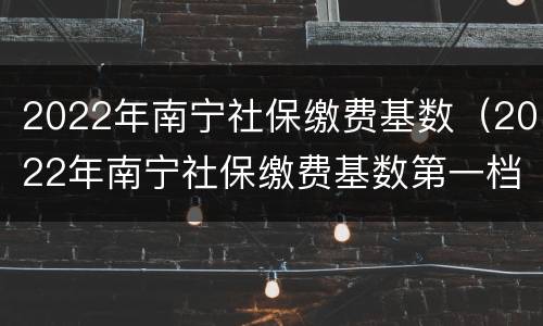 2022年南宁社保缴费基数（2022年南宁社保缴费基数第一档还没出来吗）
