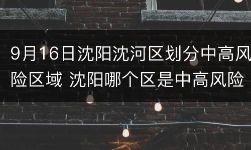 9月16日沈阳沈河区划分中高风险区域 沈阳哪个区是中高风险地区