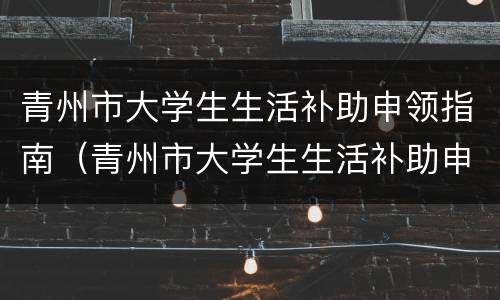 青州市大学生生活补助申领指南（青州市大学生生活补助申领指南电话）
