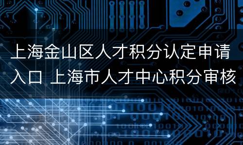 上海金山区人才积分认定申请入口 上海市人才中心积分审核