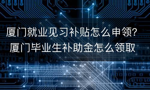 厦门就业见习补贴怎么申领？ 厦门毕业生补助金怎么领取
