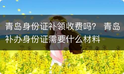 青岛身份证补领收费吗？ 青岛补办身份证需要什么材料