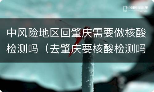 中风险地区回肇庆需要做核酸检测吗（去肇庆要核酸检测吗）