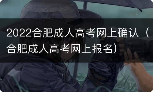 2022合肥成人高考网上确认（合肥成人高考网上报名）