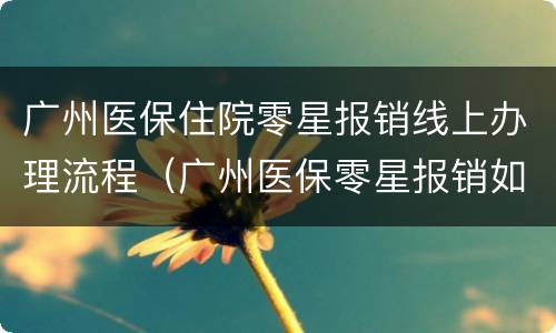 广州医保住院零星报销线上办理流程（广州医保零星报销如何查询结果）