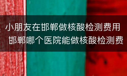 小朋友在邯郸做核酸检测费用 邯郸哪个医院能做核酸检测费用