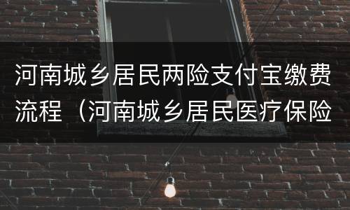 河南城乡居民两险支付宝缴费流程（河南城乡居民医疗保险缴费手机怎么交）