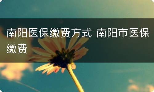 南阳医保缴费方式 南阳市医保缴费