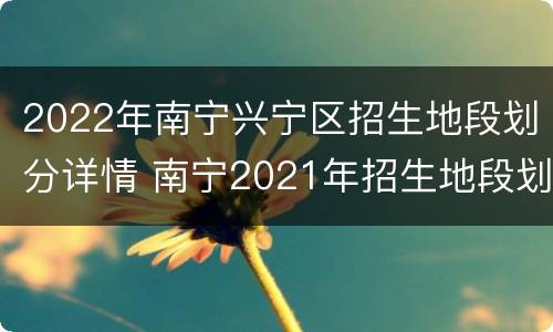 2022年南宁兴宁区招生地段划分详情 南宁2021年招生地段划分