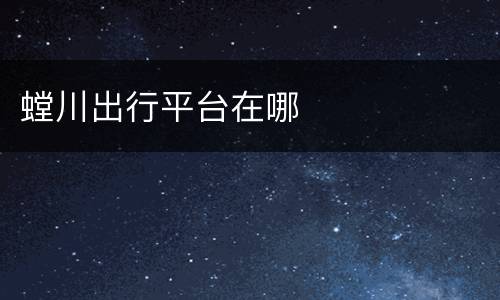 螳川出行平台在哪