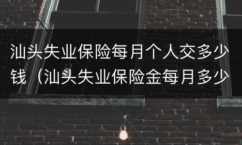 汕头失业保险每月个人交多少钱（汕头失业保险金每月多少钱）