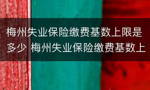 梅州失业保险缴费基数上限是多少 梅州失业保险缴费基数上限是多少啊