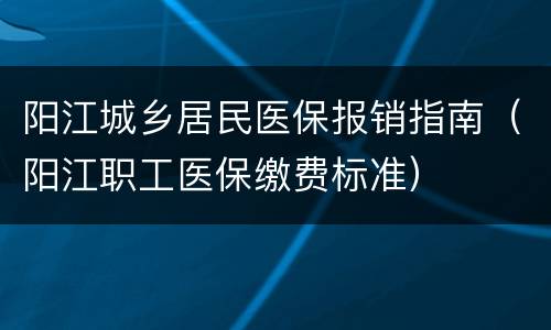 阳江城乡居民医保报销指南（阳江职工医保缴费标准）