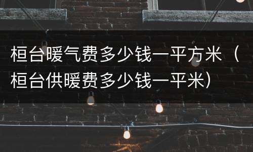 桓台暖气费多少钱一平方米（桓台供暖费多少钱一平米）