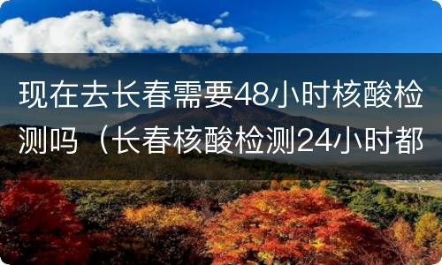 现在去长春需要48小时核酸检测吗（长春核酸检测24小时都可以吗）