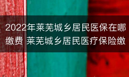 2022年莱芜城乡居民医保在哪缴费 莱芜城乡居民医疗保险缴费