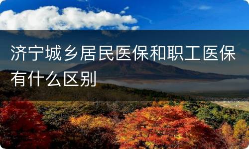 济宁城乡居民医保和职工医保有什么区别