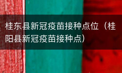 桂东县新冠疫苗接种点位（桂阳县新冠疫苗接种点）