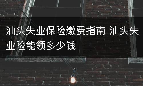 汕头失业保险缴费指南 汕头失业险能领多少钱