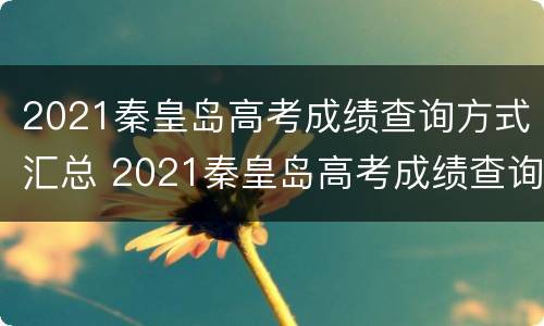 2021秦皇岛高考成绩查询方式汇总 2021秦皇岛高考成绩查询方式汇总图片