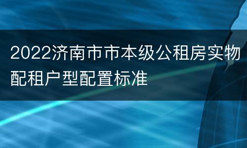 2022济南市市本级公租房实物配租户型配置标准