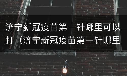 济宁新冠疫苗第一针哪里可以打（济宁新冠疫苗第一针哪里可以打啊）