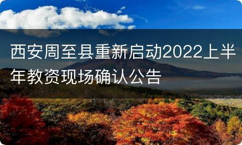 西安周至县重新启动2022上半年教资现场确认公告