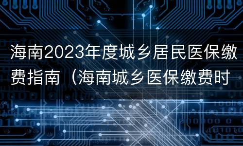 海南2023年度城乡居民医保缴费指南（海南城乡医保缴费时间）