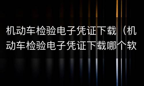 机动车检验电子凭证下载（机动车检验电子凭证下载哪个软件）