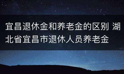 宜昌退休金和养老金的区别 湖北省宜昌市退休人员养老金