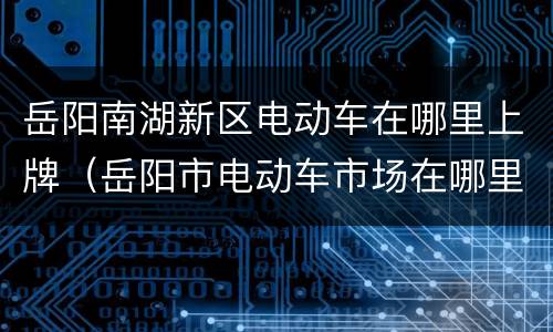 岳阳南湖新区电动车在哪里上牌（岳阳市电动车市场在哪里）
